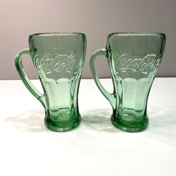 Vintage Libbey 14 oz. Coca-Cola Coke Drinking Glasses With Handles- Set of 2 - Picture 1 of 2